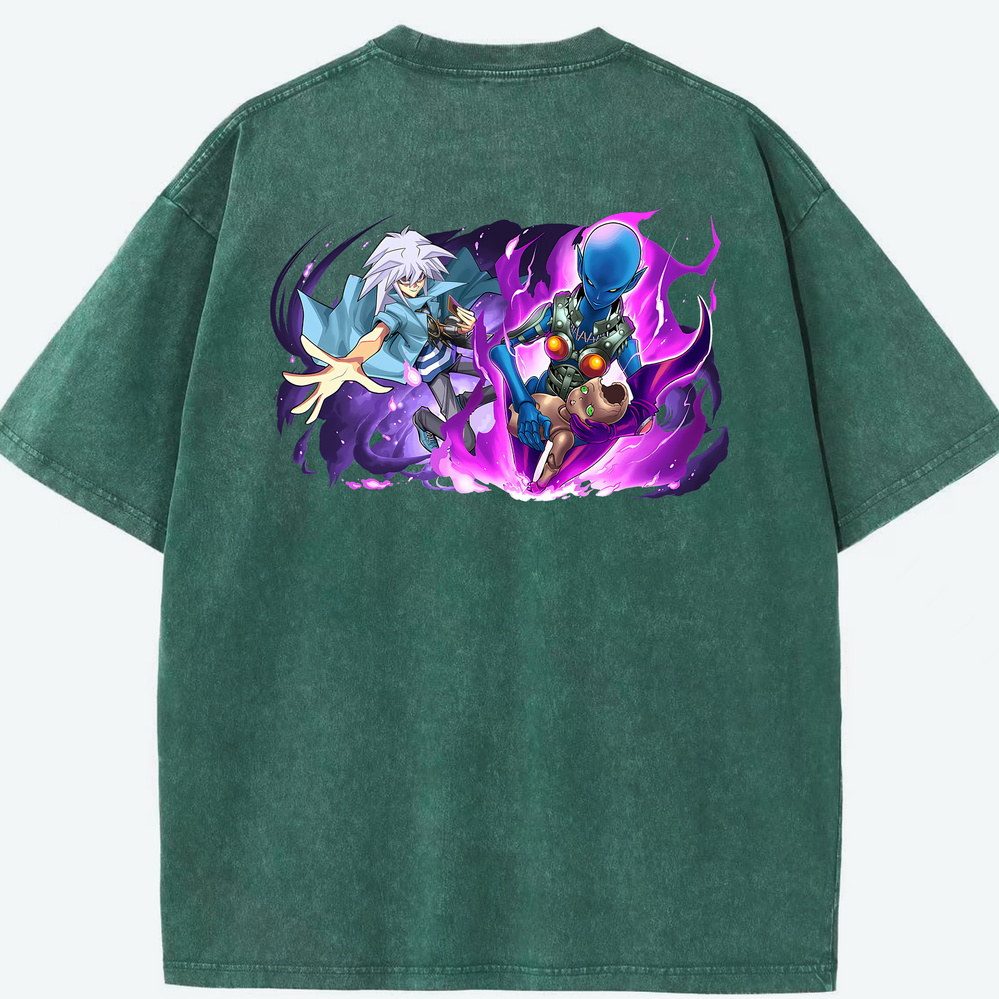 （画像用） 遊☆戯☆王 Yu-Gi-Oh! 綿100% ヴィンテージ風 半袖Tシャツ（背面プリント）